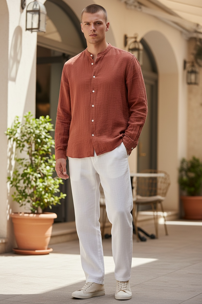 Gauze fabric shirt