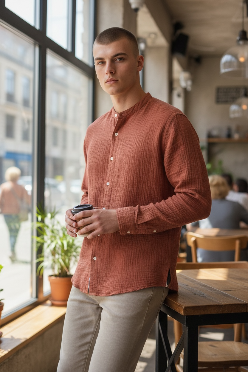 Gauze fabric shirt